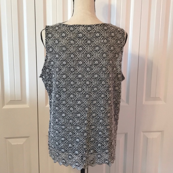 Dress Barn Tops Black And Silvergray Floral Tank Poshmark